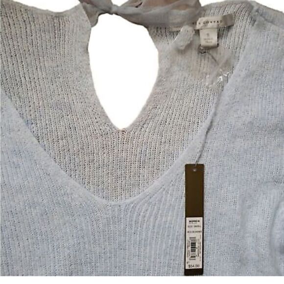 LC SUPER SOFT PEPLUM BALLOON SLEEVE SWEATER! Chiffon bow neck tie - Picture 5 of 13